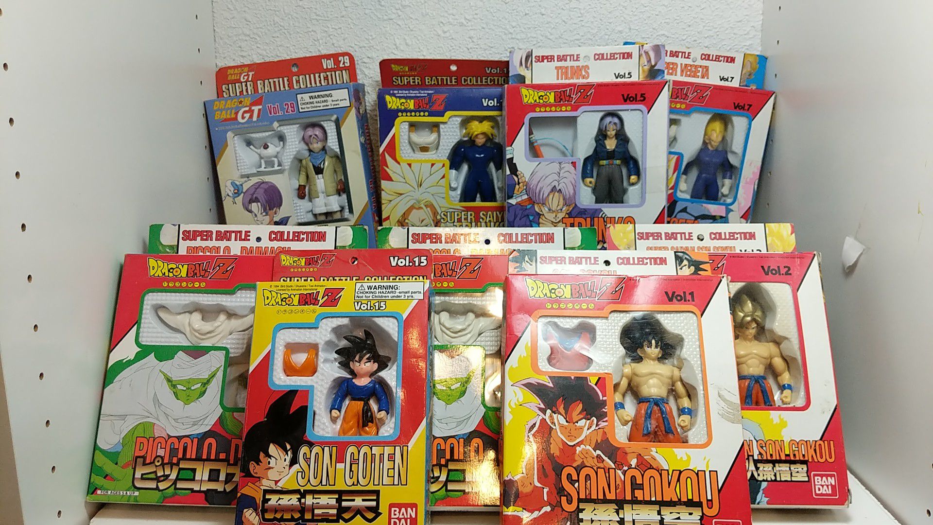 Dragon Ball Z Super battle collection Lot of 9 Figures - Vegeta, Trunks, Goku, Goten, Picolo