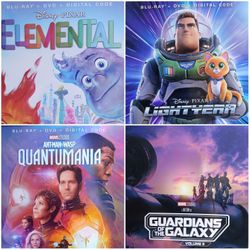 Marvel & Disney Blu Ray with Digital Code DVD's!