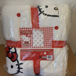 Hello Kitty christmas dots sherpa blanket Twin