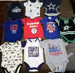 Football, Baseball, And Hockey Onesies.    Arlington 76014