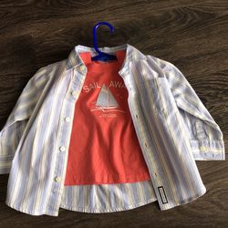 Janie And Jack Long Sleeve And Tee Shirt, Sailboat Size 6 12 18 Months