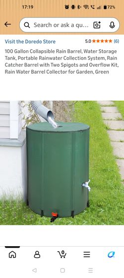 100 gallon collapsible rainwater collection barrel