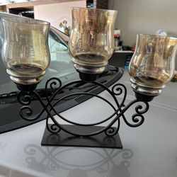 Cake Stand And Candle Decor 