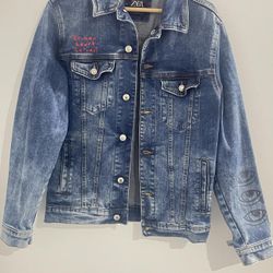 ZARA Custom Denim Jacket with Heart Design