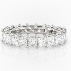 Lab Grow Diamond Moissanite Princess cut Eternity ring.