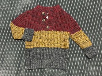 Toddler Color Block Knit Sweater 3t