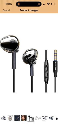 Wired Earbuds with mic,Heavy Bass Wire Headphones Universal 3.5 mm Plug,in-