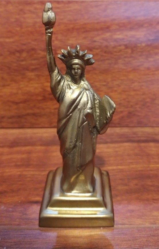 Restoration Hardware Brass Statue of Lady Liberty Figurine Ornament