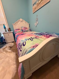 Cottage style bed frame and mattress