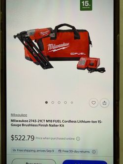 Milwaukee M18 FUEL 15-Gauge Finish Nailer Kit