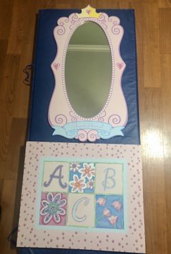 Pictures & mirror for girls room