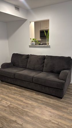 Dark Gray 3-Seat Fabric Sofa