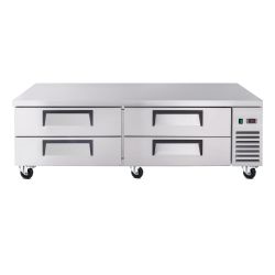 72  Refrigerated Chef Base 4 Drawer Undercounter Refrigerator Ventilated Cooling Auto Defrost ETL NSF