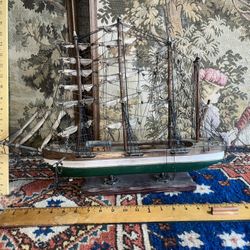 Vintage Wood Replica 19th Century  Sailing Ship 
