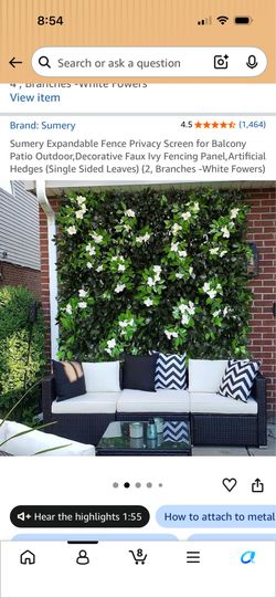 Expandable privacy ivy flower fence