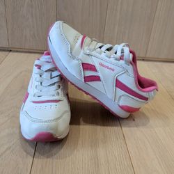 No-tie Reebok Royal Glide sneakers in white and pink, Light Up Toddler Size 13