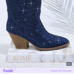 Blue rhinestone cowboy boots size 9