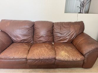 Free Leather Couch and Ottoman