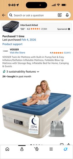 Twin auto blow up mattress