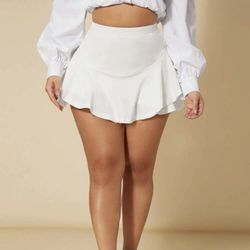 Shein High Waist Ruffle Hem Skort
