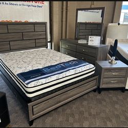 Gray and black modern bedroom set
