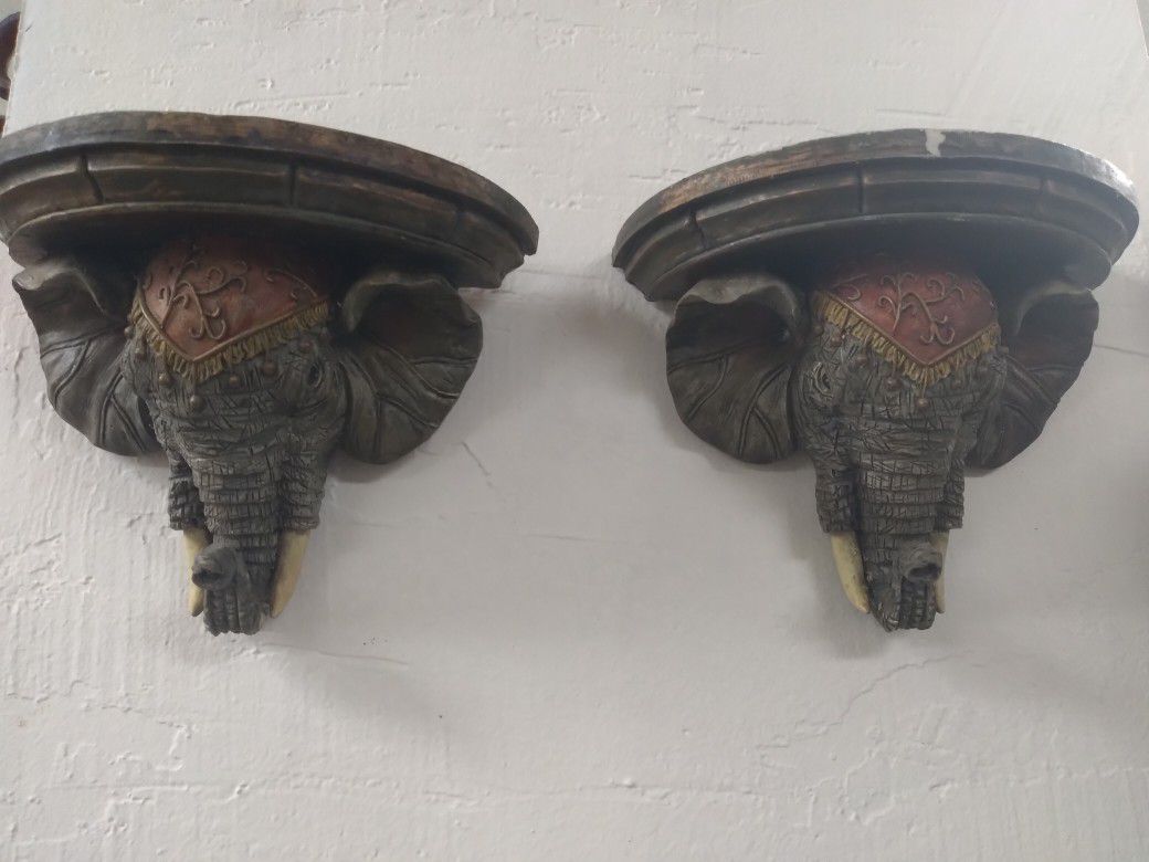 Indian elephant ornate wall sconce/shelves