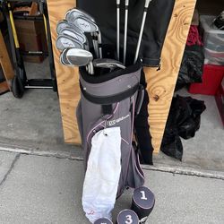 Wilson Ladies Rt Handed Breast Cancer Golf Clubs, plus……