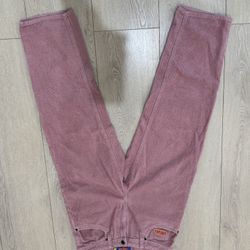 Empyre Pants Mens 30 Fits 32x28 Pink Corduroy Relax Baggy Skater Loose Y2K