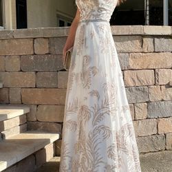 Prom/event Dress, White & Gold