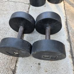 2-50lb Pro Style Dumbbells 