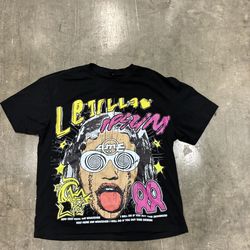 ROMWE Crazy Cool Men's Black Crew Neck Graphic Print Short Sleeve T-Shirt S