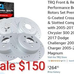 Front & Rear Brake Rotors for Dodge Challenger, Dodge Charger, Dodge Magnum, Chrysler 300