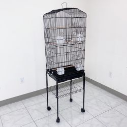 $60 (New) Small to medium bird cage 60” tall parrot parakeet cockatiel bird cage 18x14x60” rolling stand