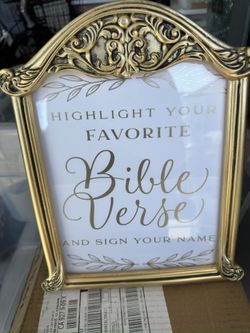 Wedding Bible Verse Gold Frame