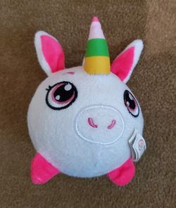 Unicorn pig stuffed animal.