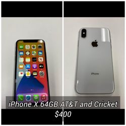 iPhone X 64GB AT&T AND CRICKET