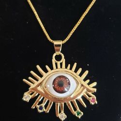 20 Inches Long Chain...AAA Zircon Copper Pendant 