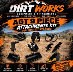 Mini Excavator 9 Piece Attachment Kit