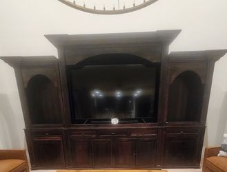 6 pc Solid Pine Entertainment Cabinet