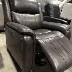 Rocker Recliner BarcaLounger Brown Top Grain Leather