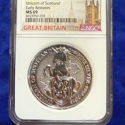 2018 2oz G.BRITAIN QUEEN’S BEAST UNICORN SILVER COIN 