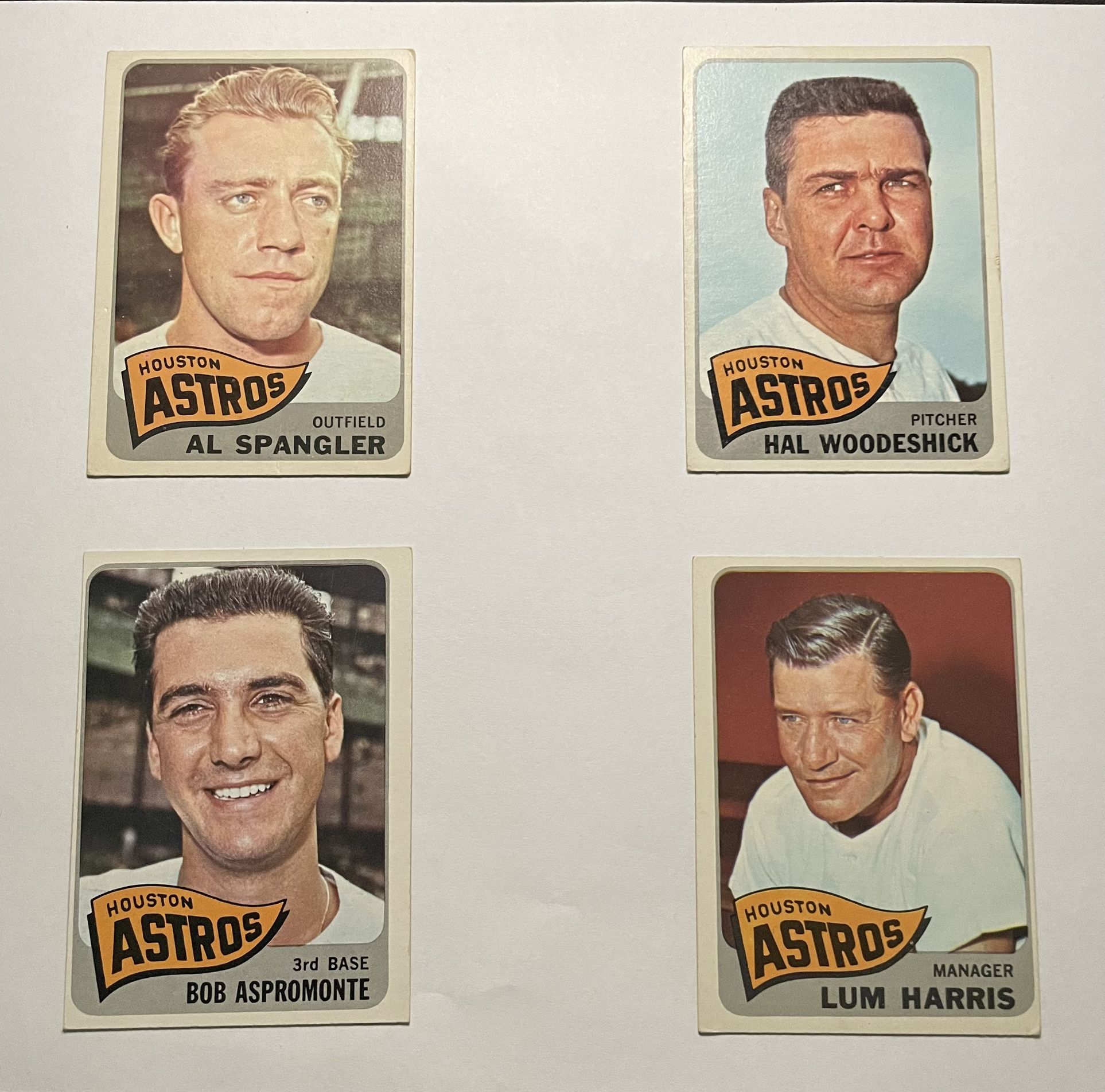 1965 TOPPS Houston Astros Baseball Cards - Lot of 4
