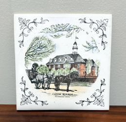 Vintage Capitol Building Williamsburg Virginia Collectible Decorative Ceramic Tile Trivet