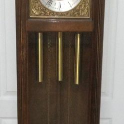Vintage 81 Inch Grandfather Clock, 1970s  Western Brand, Germany. H10 Mechanism. , No Key,.