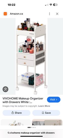 Makeup organizer mobile cart