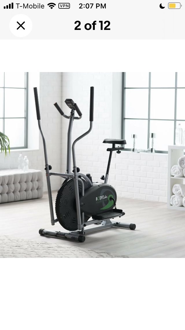 Body Rider 2 In 1 Elliptical Trainer & Stationary Exercise Fitness Machine 