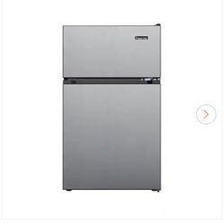 NEW IN BOX Magic Chef 3.1 cu. ft. 2-Door Mini Refrigerator in Stainless Steel Look with Freezer
