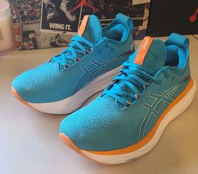 Asics Men's GEL-NIMBUS 25 400 IslandBlue/SunPeach Size 10