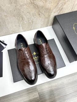 Prada Men’s Leather Shoes With Box 2026 New