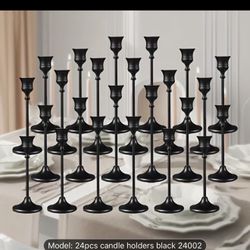 Black Candle Holders And Wax Candles 